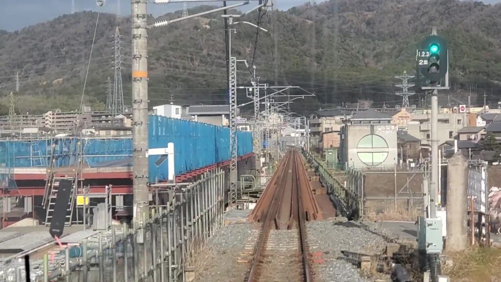 複線化工事　宇治川橋梁